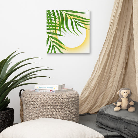 Wall art Canvas, with leaves and sun, wall deco