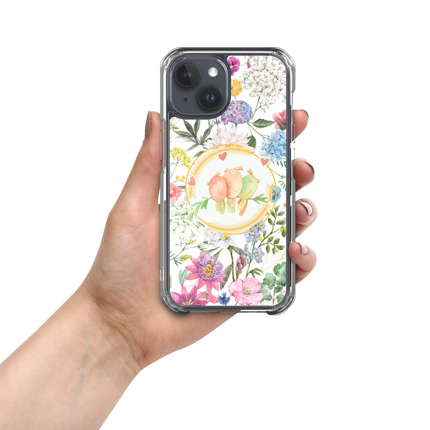 Clear Phone case Compatible with iPhone 15 pro max case Spring, Cute and Flexible with Raised Bezel Easy to take on and Off and Wireless Charging Compatible