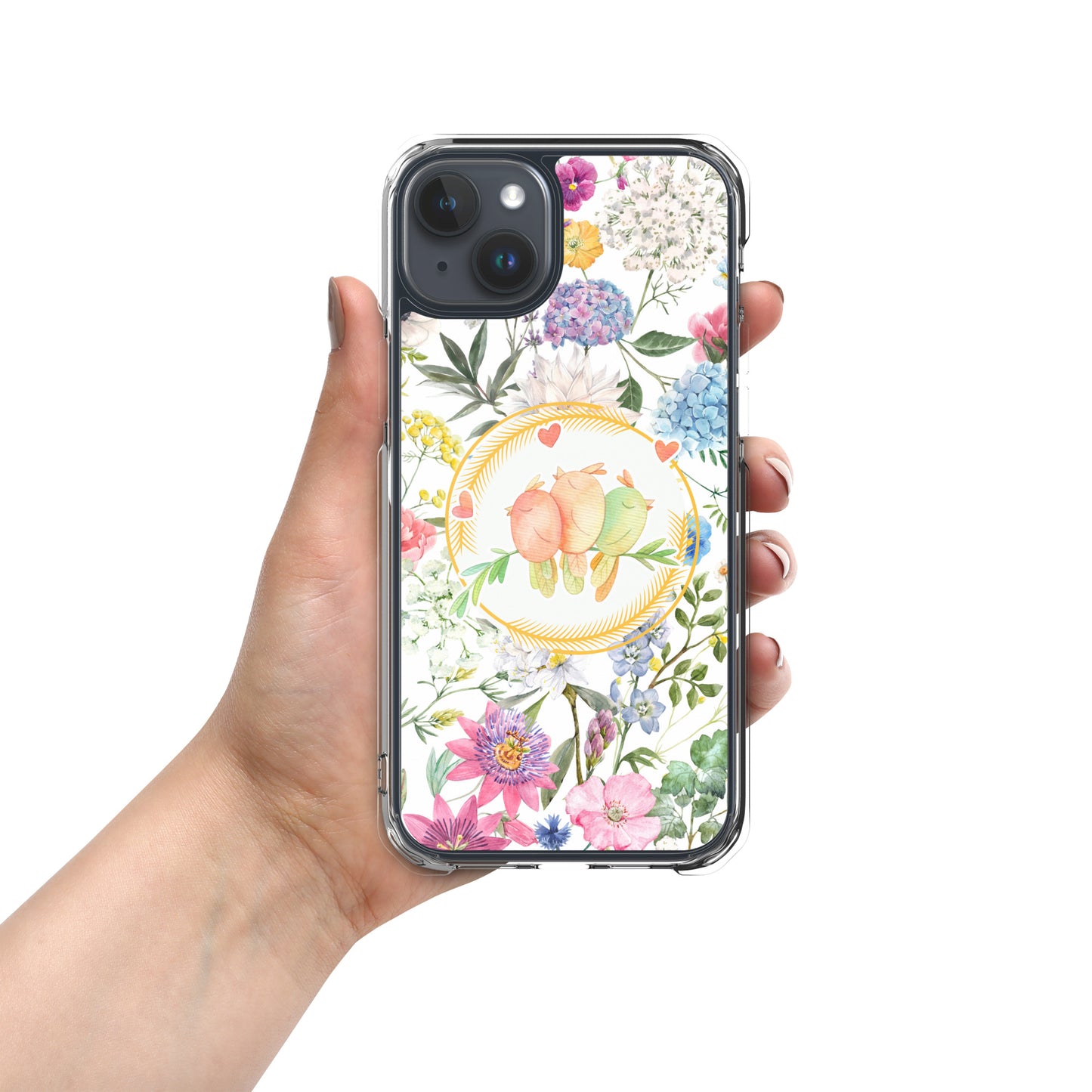 Clear Phone case Compatible with iPhone 15 pro max case Spring, Cute and Flexible with Raised Bezel Easy to take on and Off and Wireless Charging Compatible