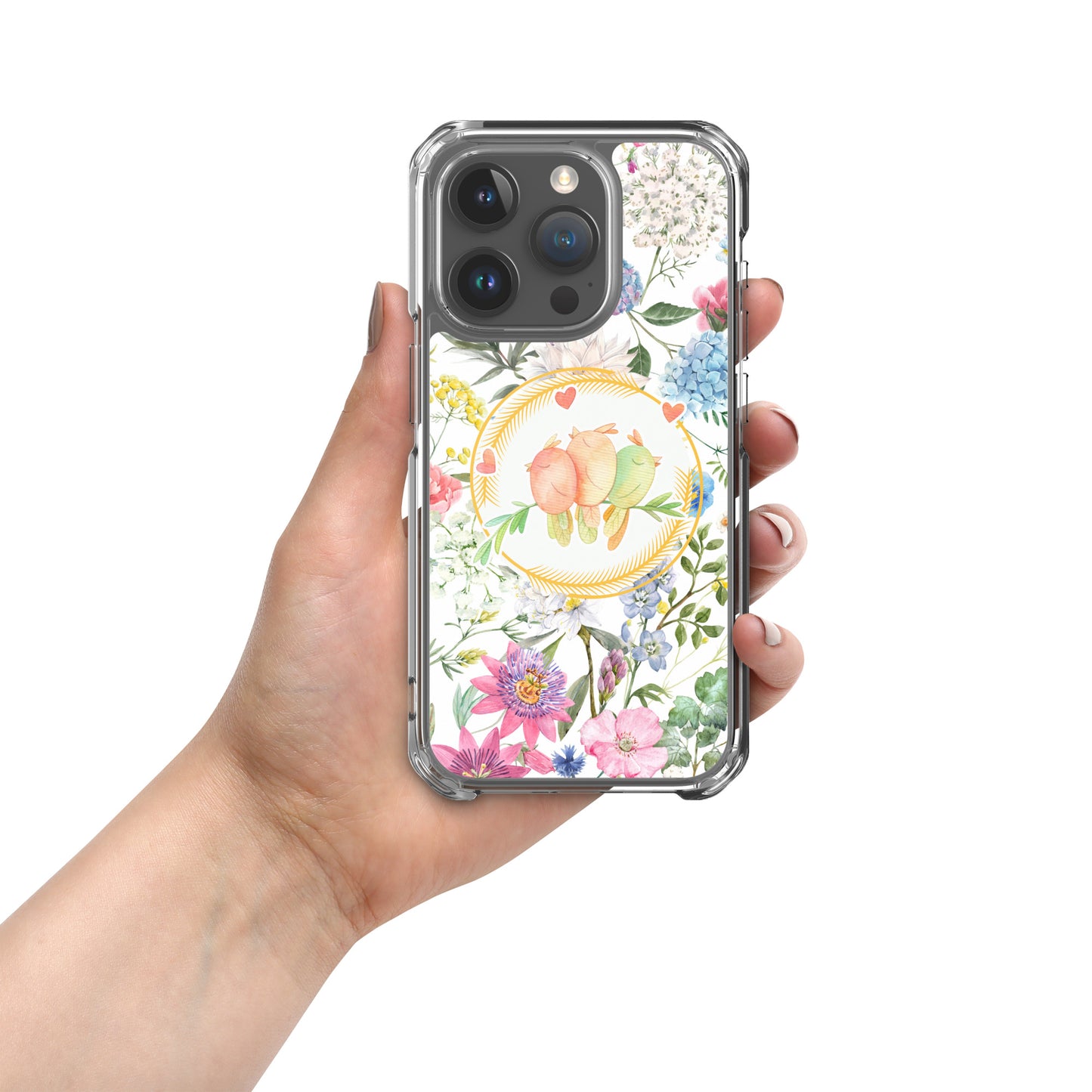 Clear Phone case Compatible with iPhone 15 pro max case Spring, Cute and Flexible with Raised Bezel Easy to take on and Off and Wireless Charging Compatible