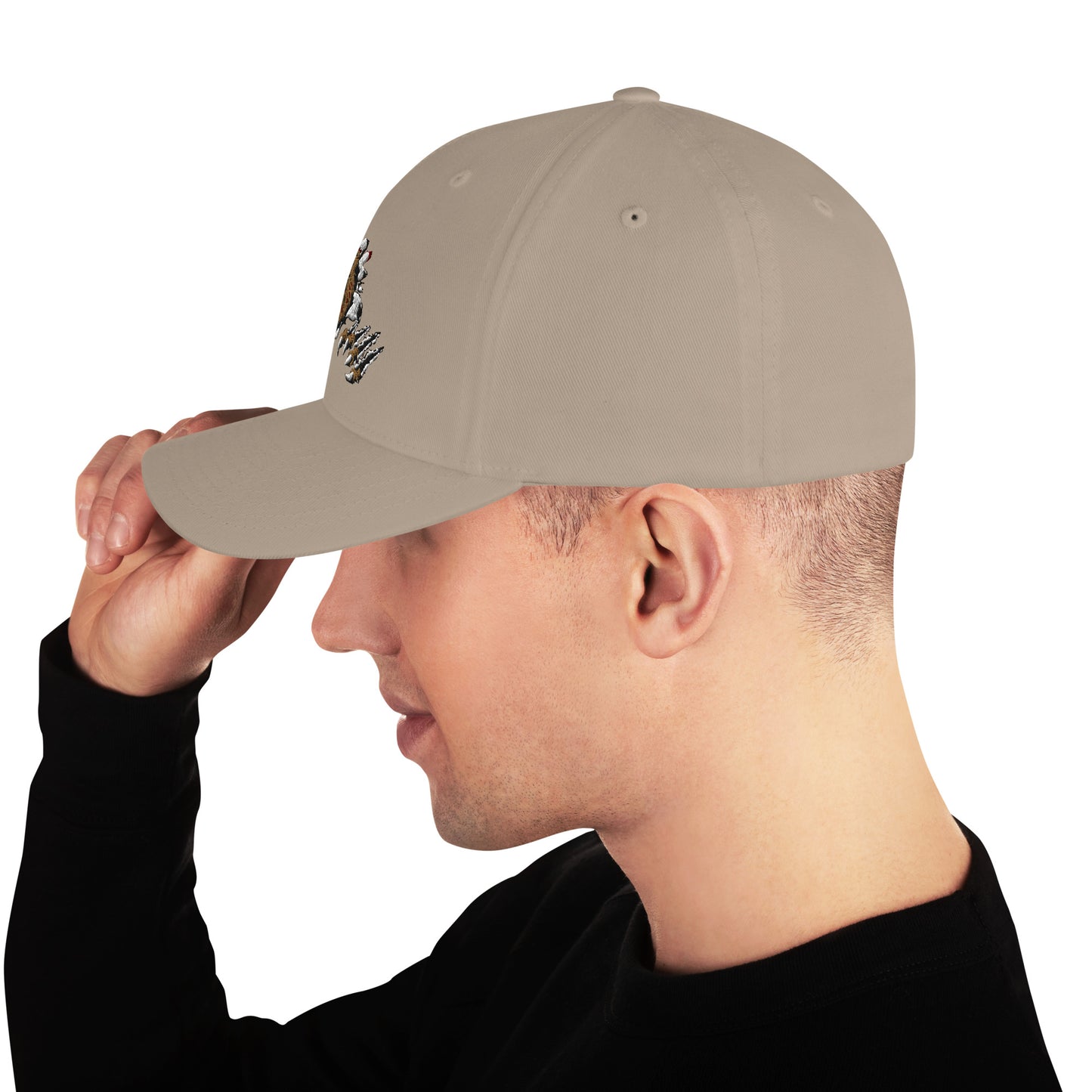 Lion Embroidered Structured Twill Cap