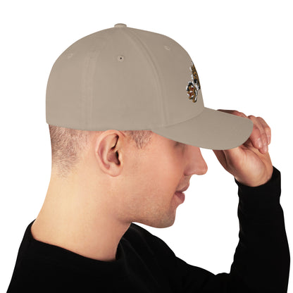 Lion Embroidered Structured Twill Cap