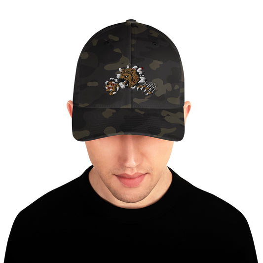 Lion Embroidered Structured Twill Cap