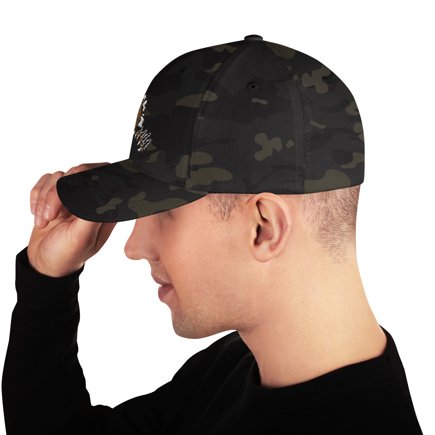 Lion Embroidered Structured Twill Cap