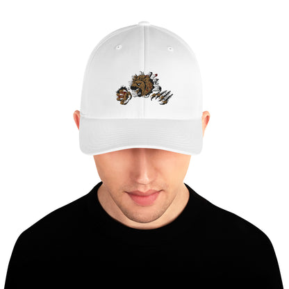 Lion Embroidered Structured Twill Cap