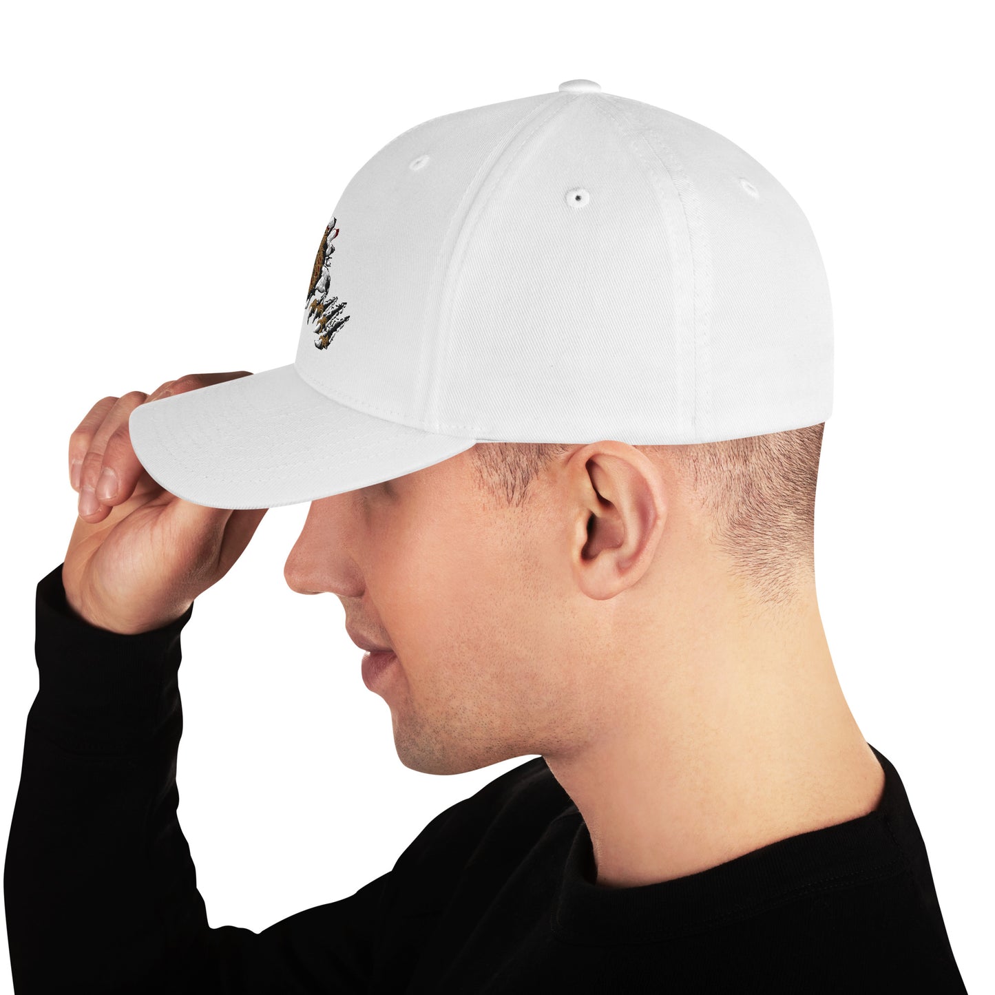 Lion Embroidered Structured Twill Cap