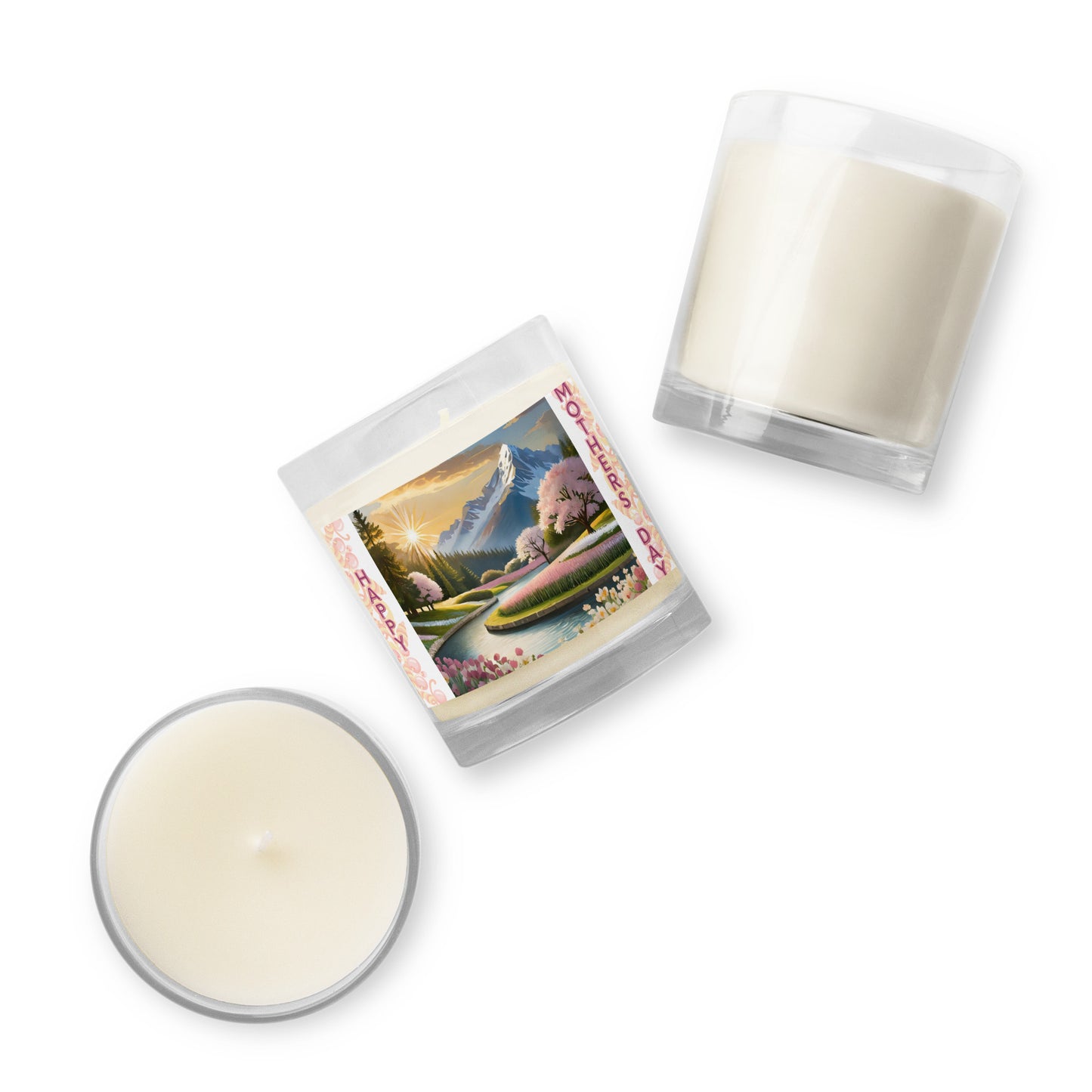 Glass jar soy wax candle for Mothers Day