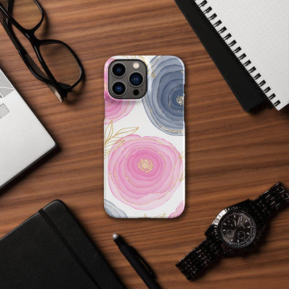 AbstractElegance Phone case Compatible and fits on iPhone 13 Pro Max (White and Pink)