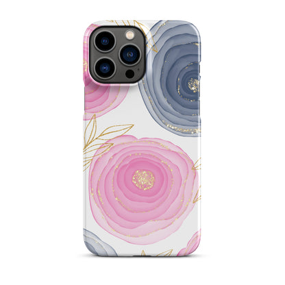 AbstractElegance Phone case Compatible and fits on iPhone 13 Pro Max (White and Pink)