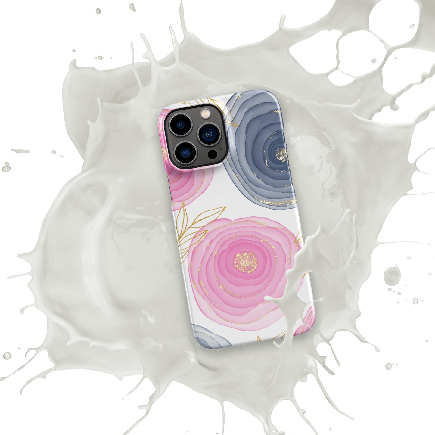 AbstractElegance Phone case Compatible and fits on iPhone 13 Pro Max (White and Pink)