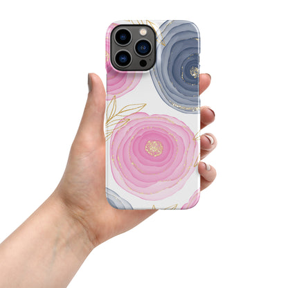 AbstractElegance Phone case Compatible and fits on iPhone 13 Pro Max (White and Pink)