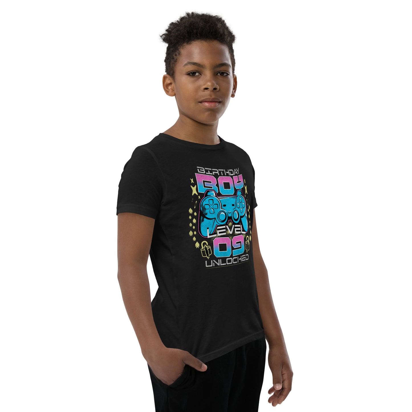 Level 9 Unlocked Video Game 9th Birthday Gamer Graphic Boys T-Shirt