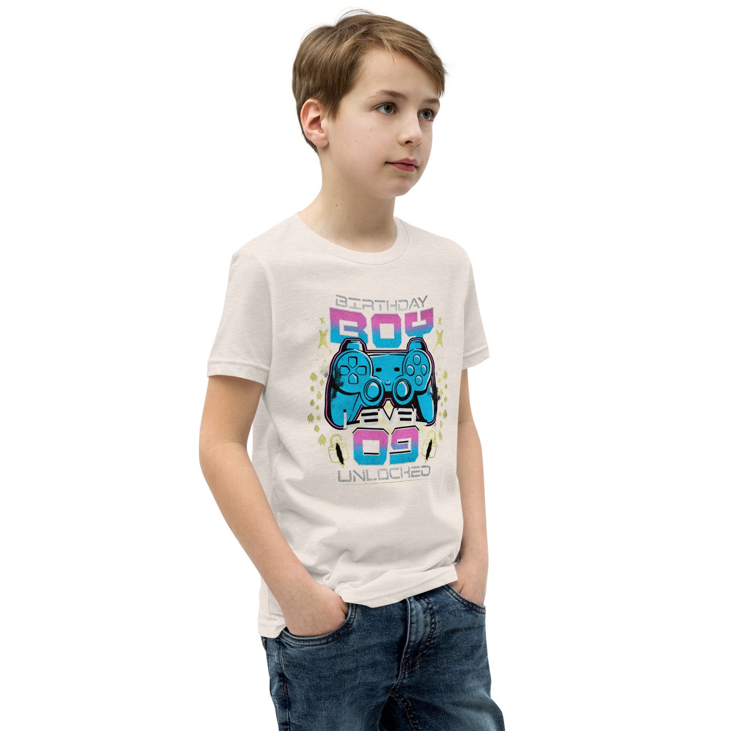 Level 9 Unlocked Video Game 9th Birthday Gamer Graphic Boys T-Shirt