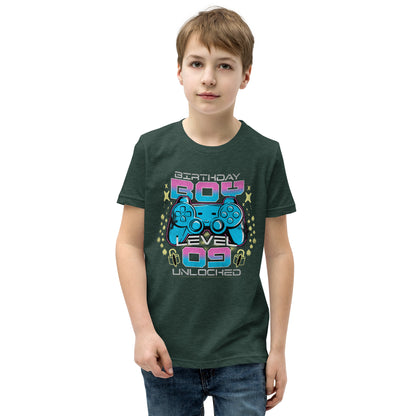 Level 9 Unlocked Video Game 9th Birthday Gamer Graphic Boys T-Shirt