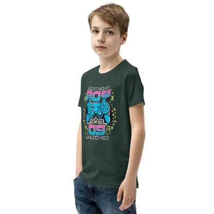 Level 9 Unlocked Video Game 9th Birthday Gamer Graphic Boys T-Shirt