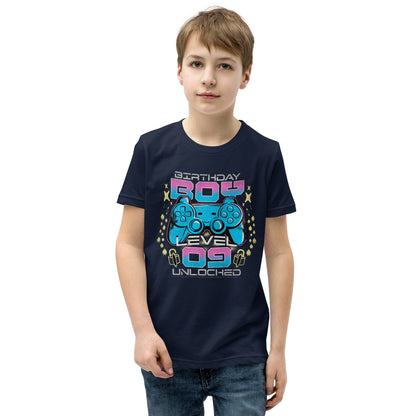 Level 9 Unlocked Video Game 9th Birthday Gamer Graphic Boys T-Shirt