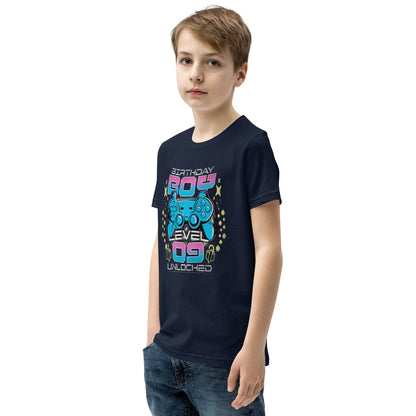 Level 9 Unlocked Video Game 9th Birthday Gamer Graphic Boys T-Shirt