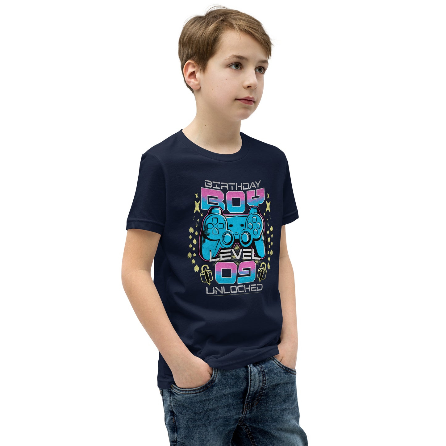 Level 9 Unlocked Video Game 9th Birthday Gamer Graphic Boys T-Shirt